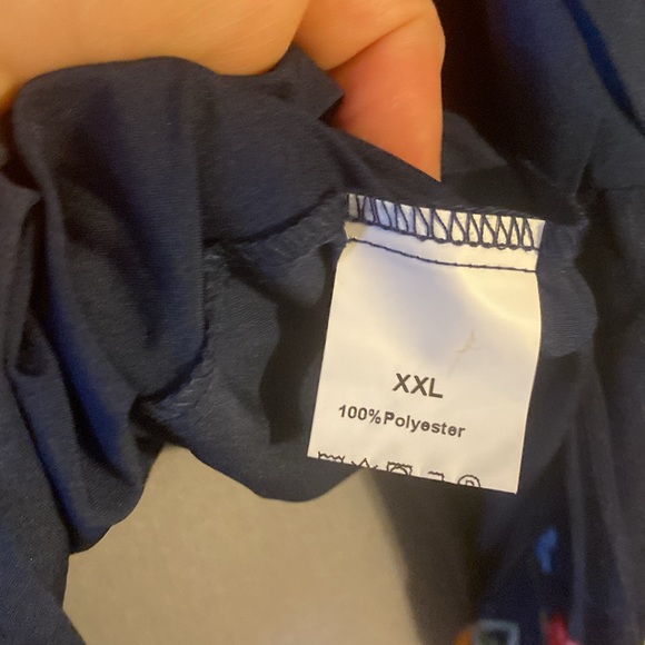 ❤️ NWOT Boho Blue Blouse with embroidered flowers ❤️ - Picture 5 of 5